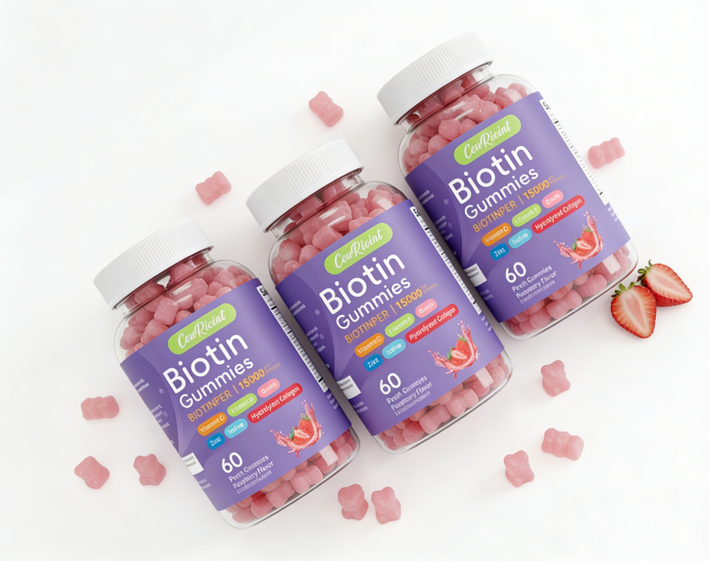 CeuRioint Hair, Skin & Nails Collagen - with Biotin, Vitamin C, E - Supports Faster Growth Hair and Nails, Healthy Skin - 60pcs