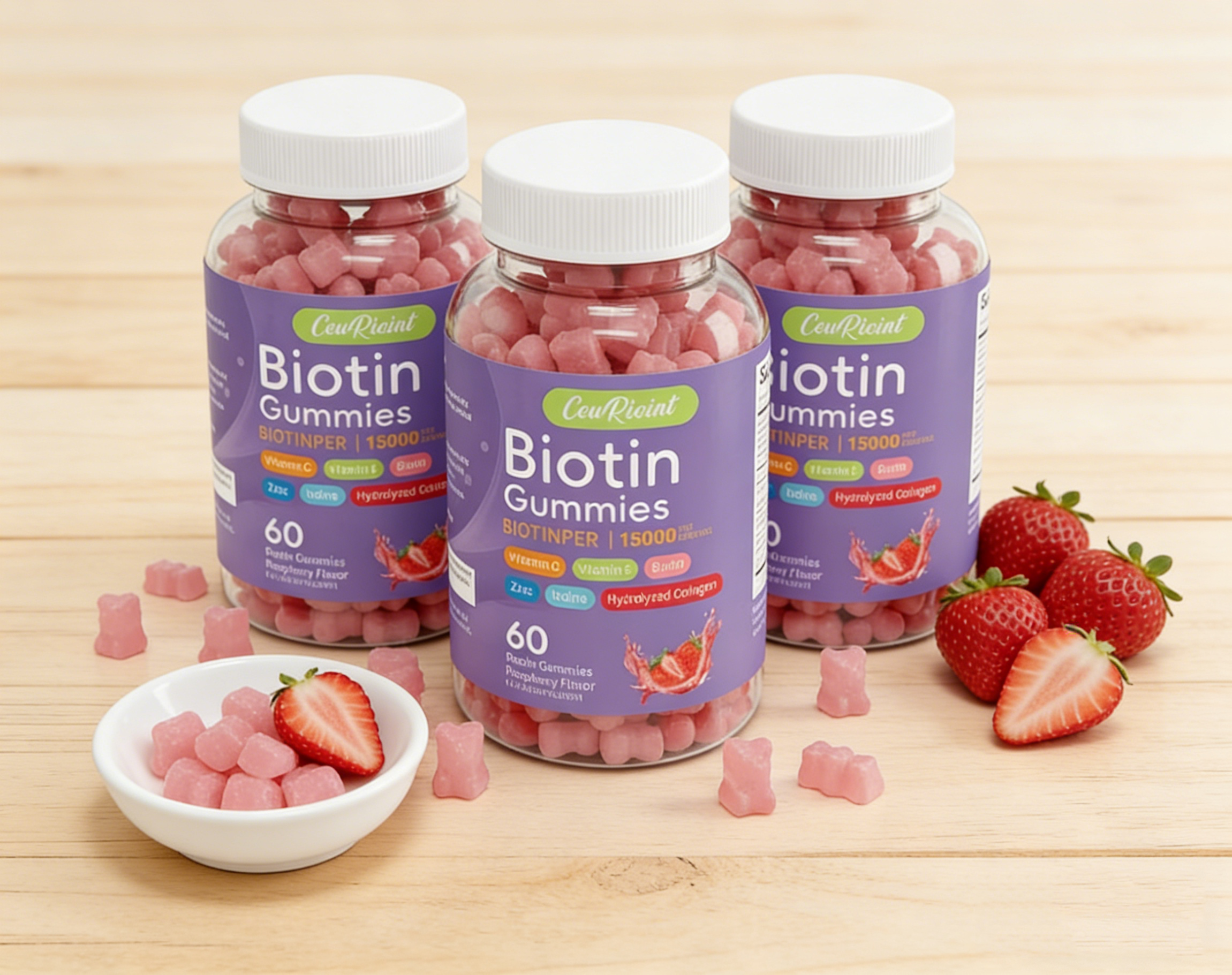 CeuRioint Hair, Skin & Nails Collagen - with Biotin, Vitamin C, E - Supports Faster Growth Hair and Nails, Healthy Skin - 60pcs