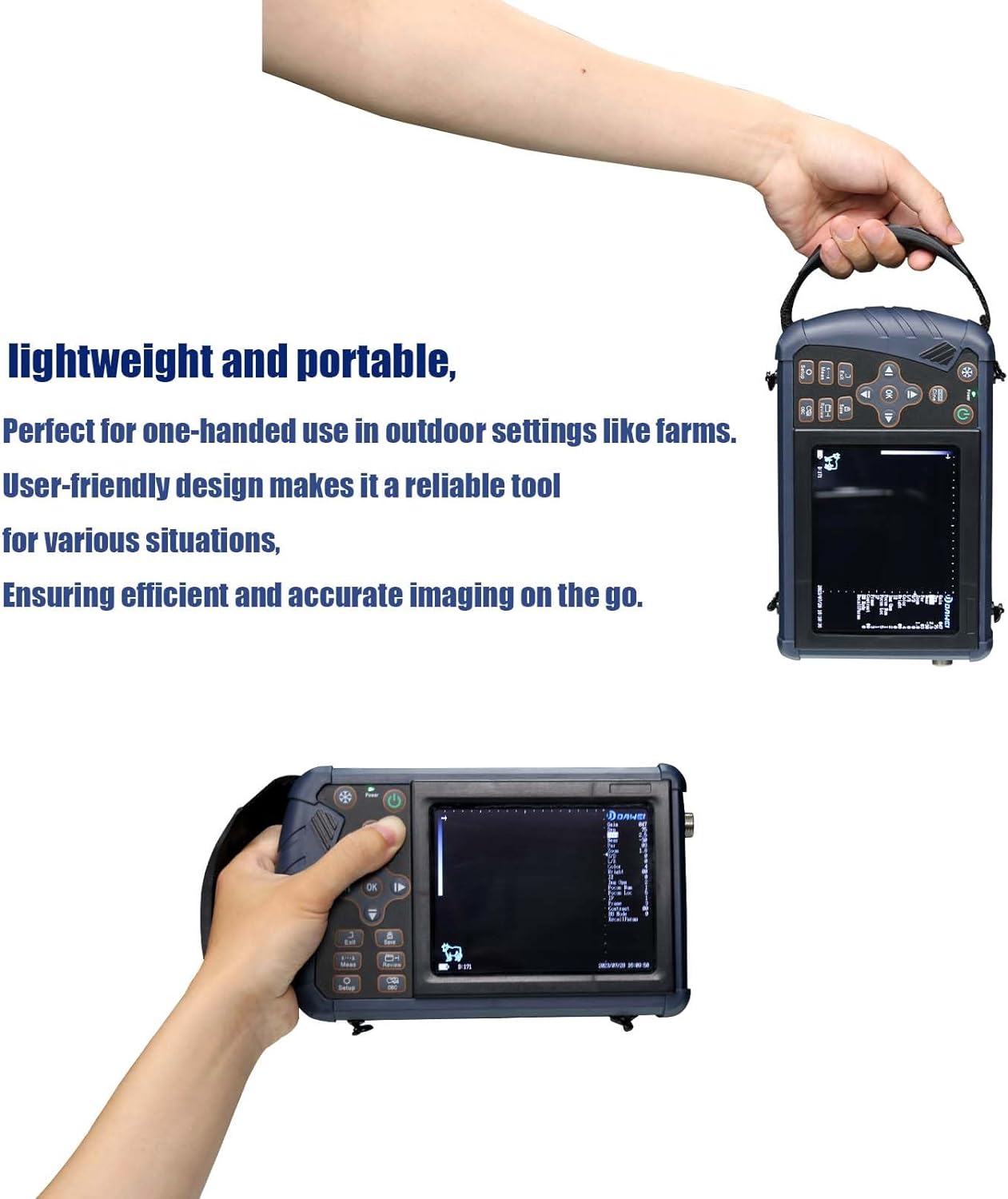 PUPCA Veterinary Ultrasound Machine for Pregnancy Portable Vet Handheld Scanner B-Ultra Sound Lightweight Ultrasound Tester with Waterproof Probe for Cattle,Pig,Sheep,Dog use (Micro-Convex Probe)