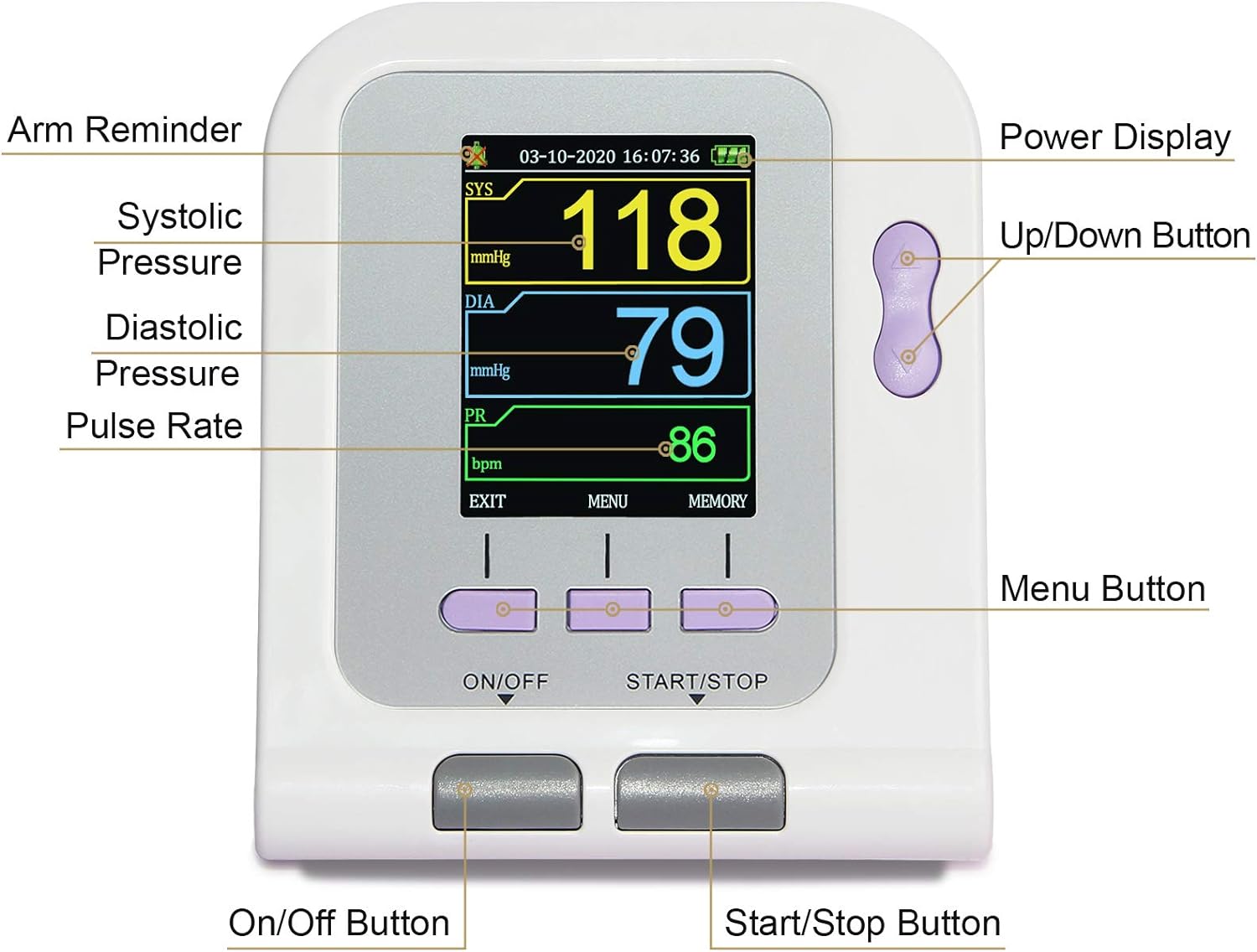 Veterinary Automatic Blood Pressure Monitor Upper Arm Cuff 3 Mode 3 Cuffs Electronic Sphygmomanometer 300 Sets Memory