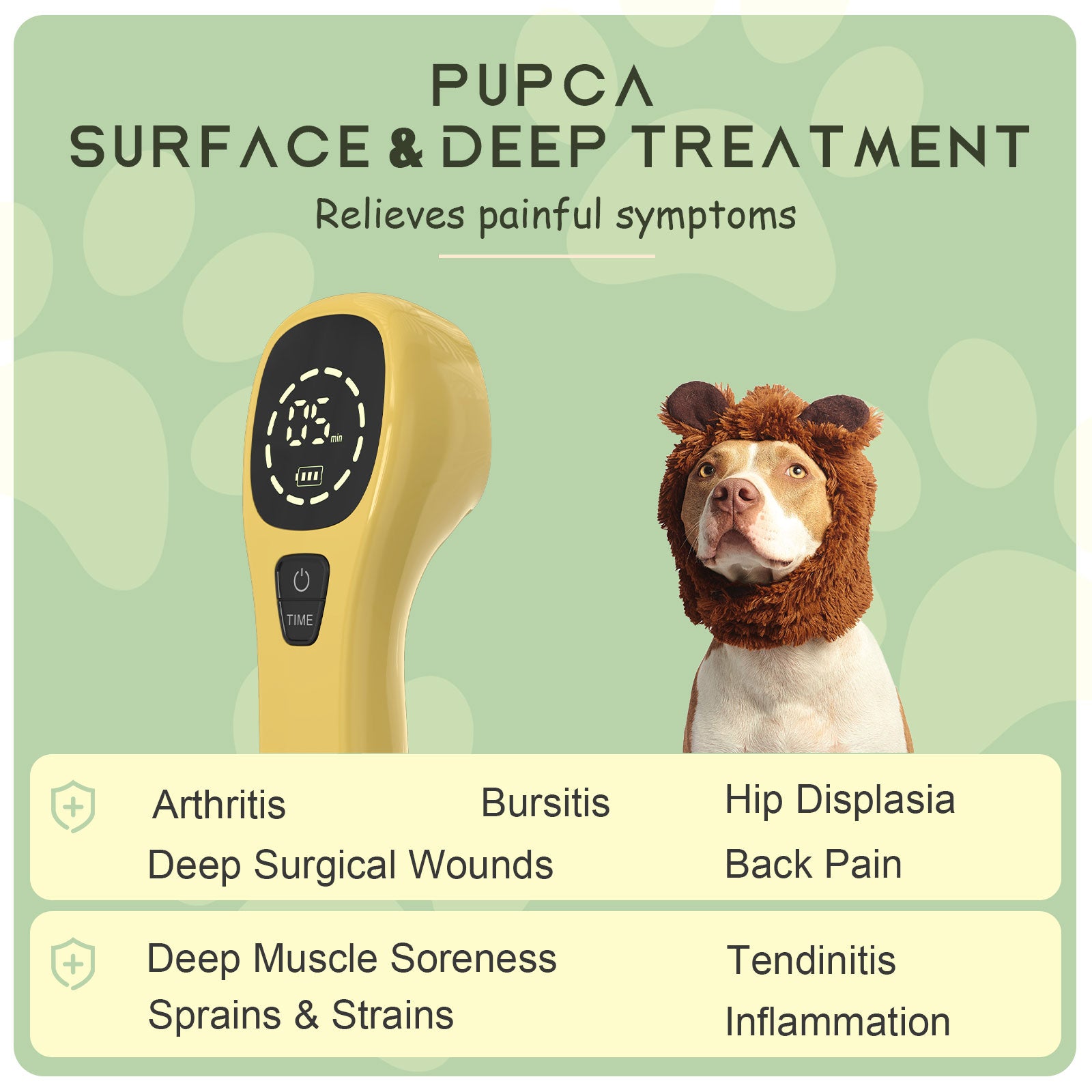 PUPCA Portable Red Light Therapy for Dogs,Handheld Cold Laser Therapy Vet Device & Infrared Light Therapy for Pet,Light Therapy for Pain Relief,Muscle & Joint Pain from Dog Arthritis