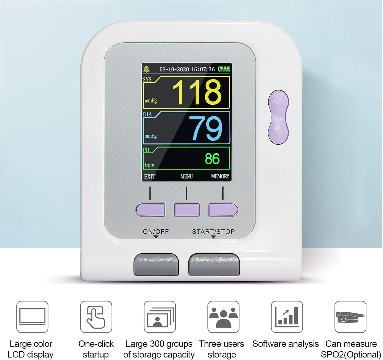 Veterinary Automatic Blood Pressure Monitor Upper Arm Cuff 3 Mode 3 Cuffs Electronic Sphygmomanometer 300 Sets Memory