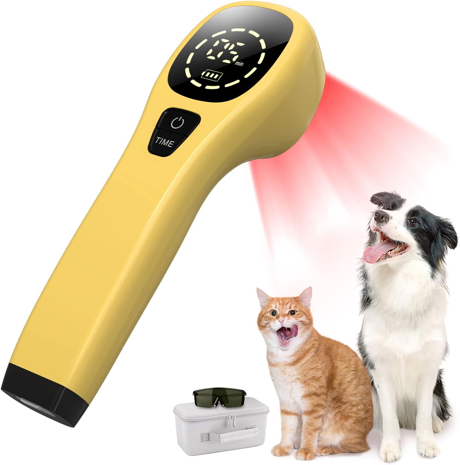 PUPCA Cold Laser Therapy Device for Pets,Portable Red Light Therapy with 4pcs 808nm and 12pcs 650nm,Near Infrared Laser for Arthritis Pain Relief- Electrical Stimulation for Tendon,and Ligament Recover