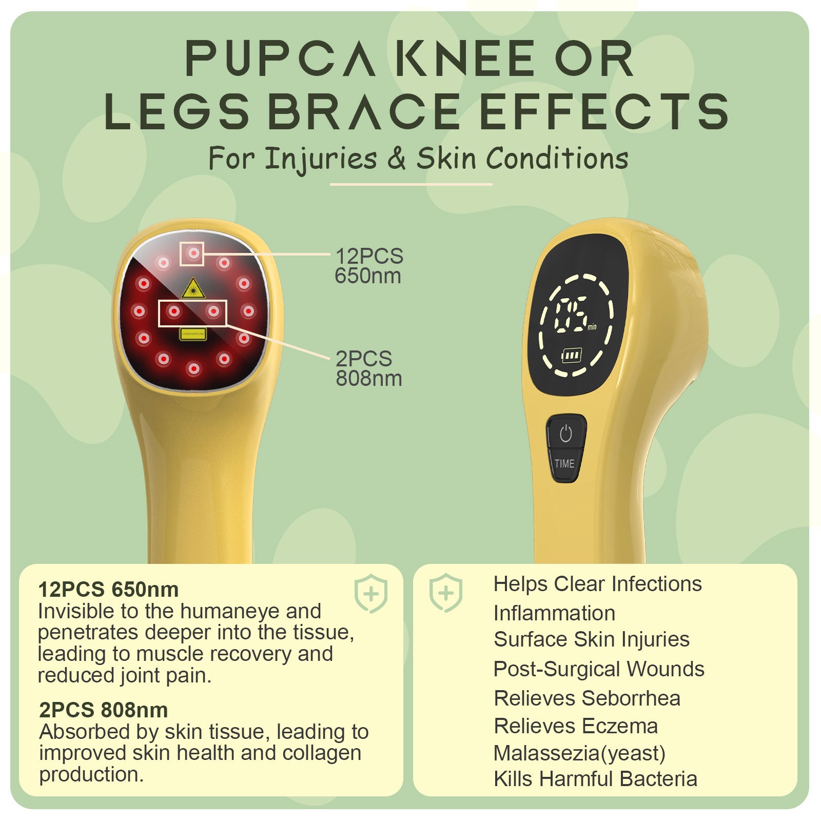 PUPCA Portable Red Light Therapy for Dogs,Handheld Cold Laser Therapy Vet Device & Infrared Light Therapy for Pet,Light Therapy for Pain Relief,Muscle & Joint Pain from Dog Arthritis