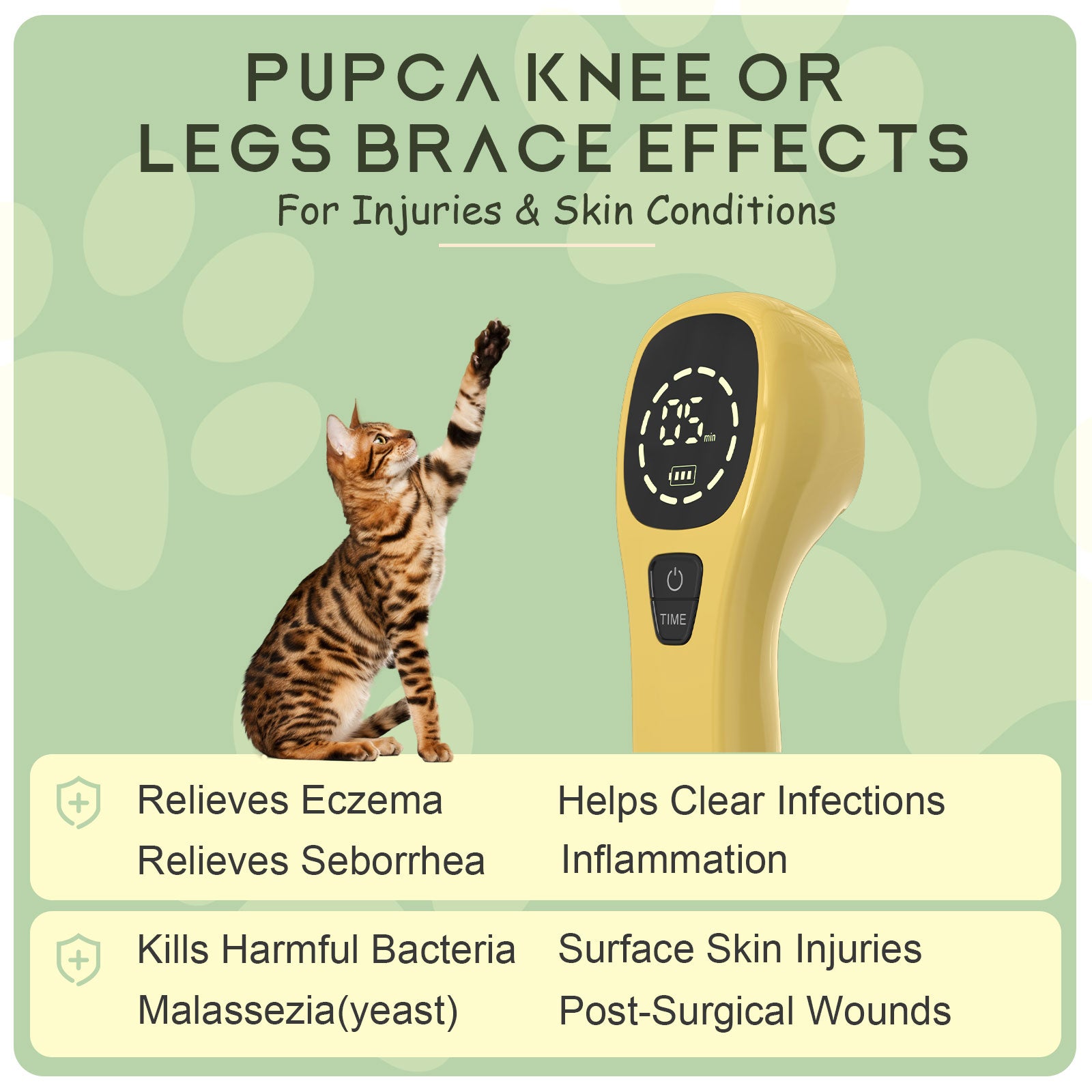 PUPCA Portable Red Light Therapy for Dogs,Handheld Cold Laser Therapy Vet Device & Infrared Light Therapy for Pet,Light Therapy for Pain Relief,Muscle & Joint Pain from Dog Arthritis