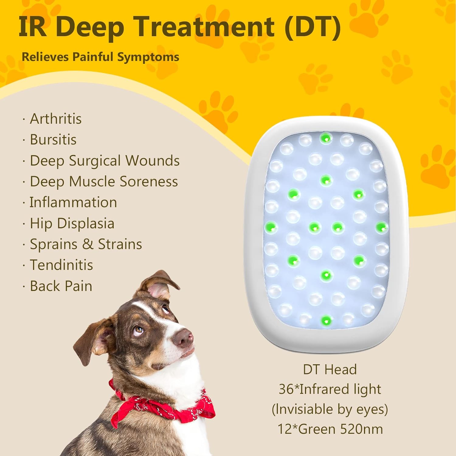 PUPCA Cold Laser Therapy for Dogs, Portable Red Light Therapy Vet Device for Pain Relief, Muscle & Joint Pain from Dog Arthritis, Clear Skin Infections with 2 Therapy Modules