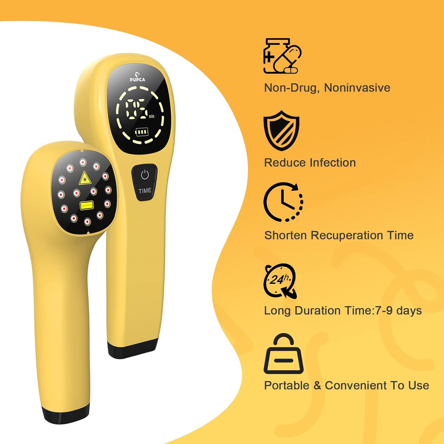 PUPCA Portable Red Light Therapy for Dogs,Handheld Cold Laser Therapy Vet Device & Infrared Light Therapy for Pet,Light Therapy for Pain Relief,Muscle & Joint Pain from Dog Arthritis