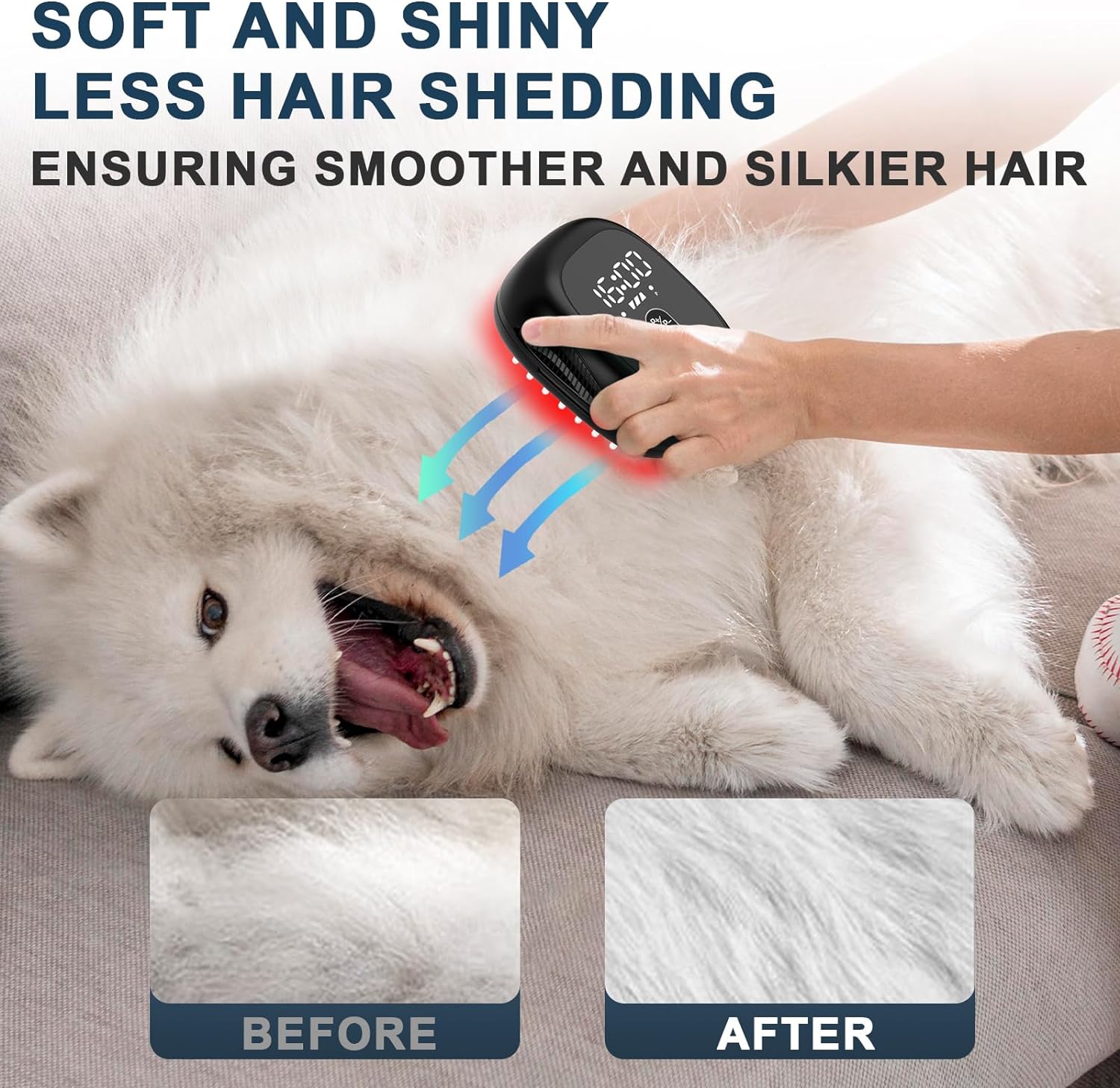 PUPCA Dogs Cold Laser Therapy Comb Device,Red Light Therapy Vet Device for Arthritis Pain Relief,Cat Treatment Brush for Itchy,Irritated Skin,Allergy,Rashes,Safe and Painless Skin Care for Pets