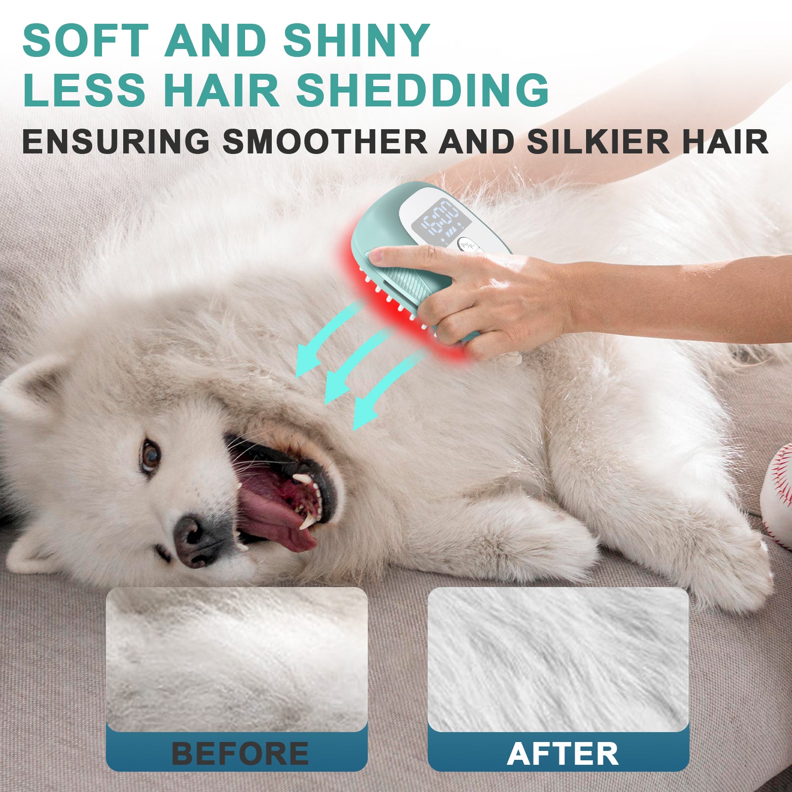 PUPCA Dogs Cold Laser Therapy Comb Device,Red Light Therapy Vet Device for Arthritis Pain Relief,Cat Treatment Brush for Itchy,Irritated Skin,Allergy,Rashes,Safe and Painless Skin Care for Pets