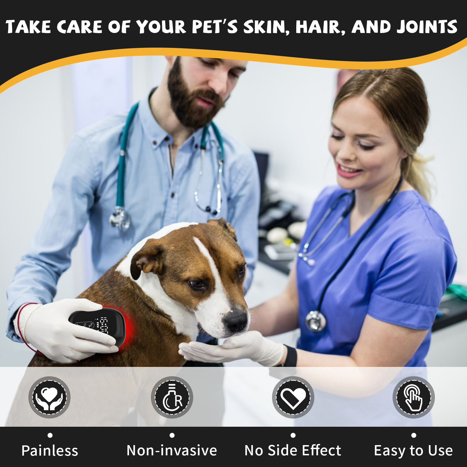 PUPCA Dogs Cold Laser Therapy Comb Device,Red Light Therapy Vet Device for Arthritis Pain Relief,Cat Treatment Brush for Itchy,Irritated Skin,Allergy,Rashes,Safe and Painless Skin Care for Pets