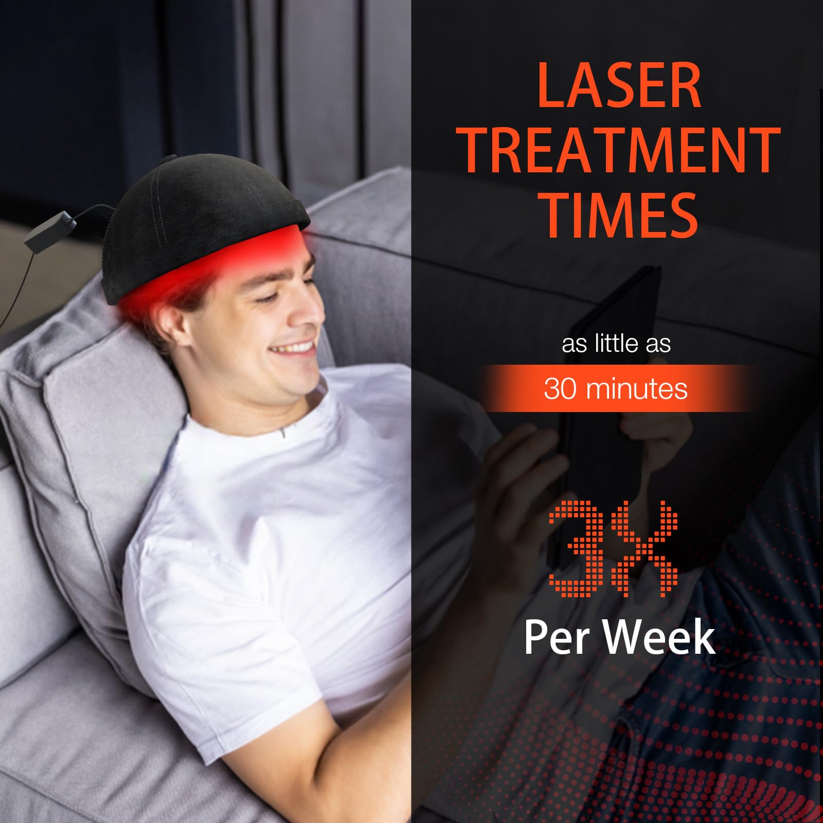 PUPCA Laser Cap (FDA Cleared), Professional Medical Grade Laser Hair Growth Treatment Product for Men & Women, Red Light Therapy for Hair Growth, Treat Alopecia