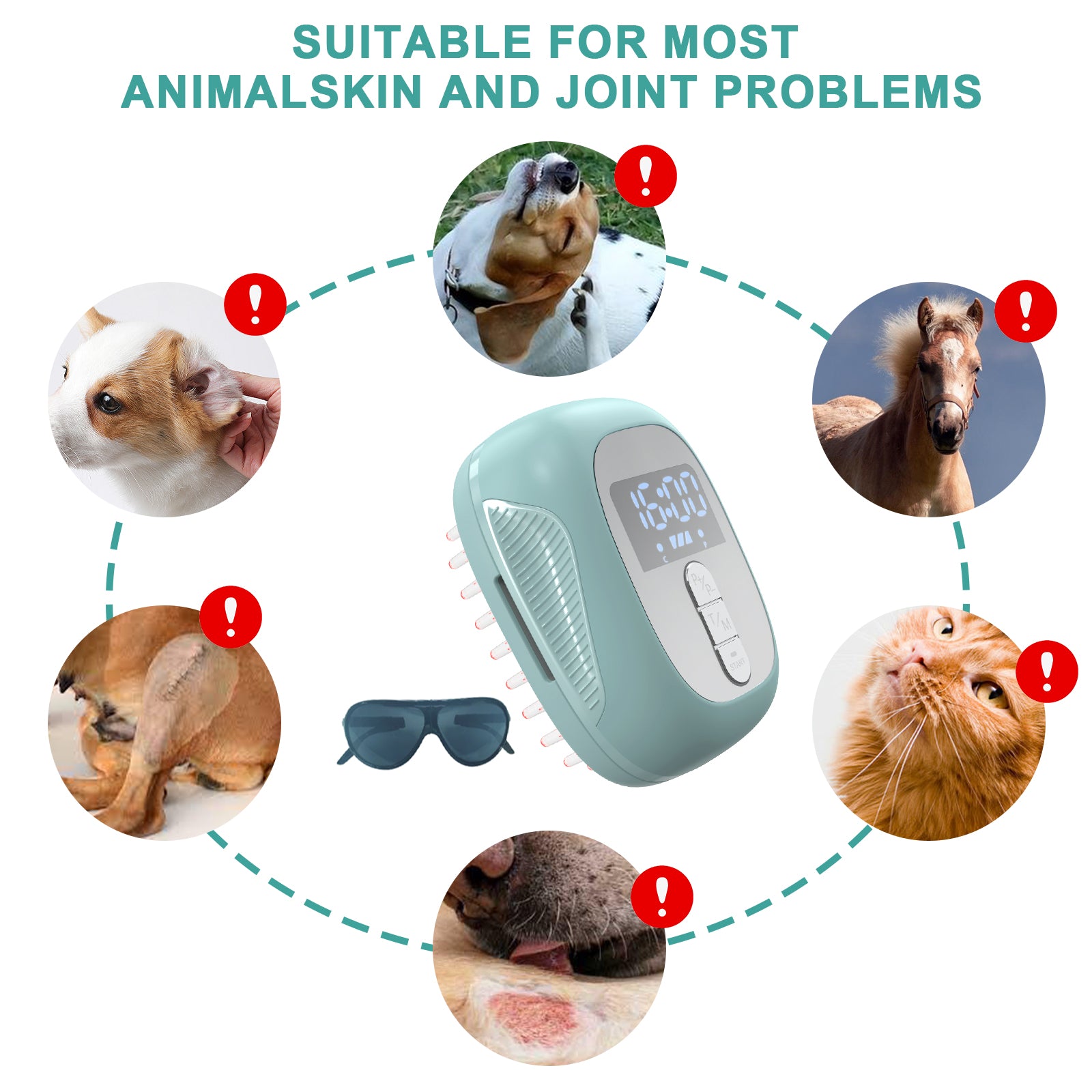 PUPCA Dogs Cold Laser Therapy Comb Device,Red Light Therapy Vet Device for Arthritis Pain Relief,Cat Treatment Brush for Itchy,Irritated Skin,Allergy,Rashes,Safe and Painless Skin Care for Pets
