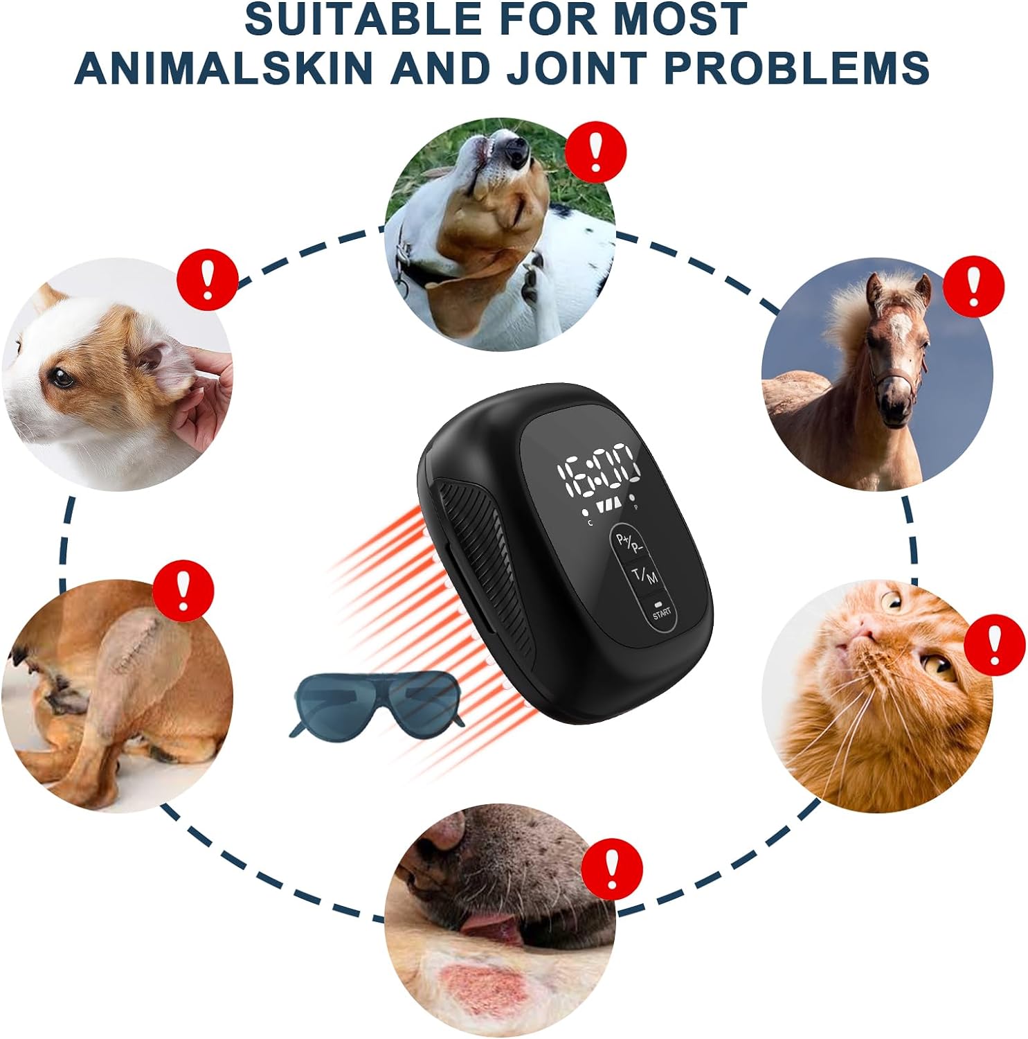 PUPCA Dogs Cold Laser Therapy Comb Device,Red Light Therapy Vet Device for Arthritis Pain Relief,Cat Treatment Brush for Itchy,Irritated Skin,Allergy,Rashes,Safe and Painless Skin Care for Pets
