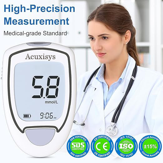 Acuxisys Glucose Monitoring System with 1 Meter, 10 Twist Lancets, 1 Lancing Device